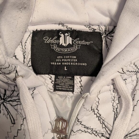 Victorious Fully Embroided Marijuana Leaf Zip Up Jacket - Picture 2 of 4